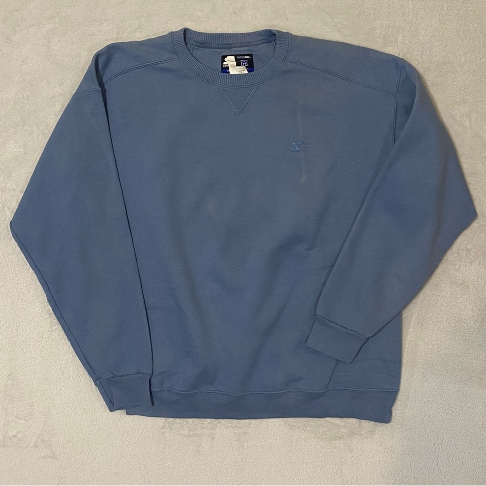 Vintage Starter Pro80 Men's Sweatshirt Medium Blue Heavyweight Crew Neck Sweater